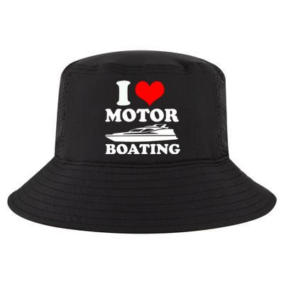 I Love Motor Boating Funny Boater Cool Comfort Performance Bucket Hat