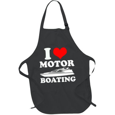 I Love Motor Boating Funny Boater Apron