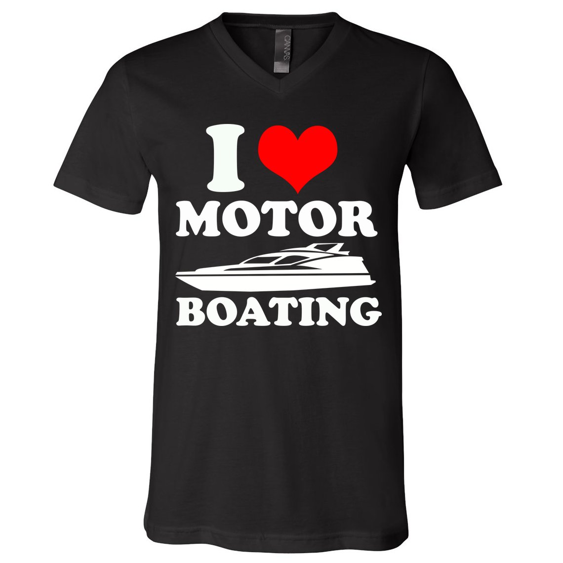I Love Motor Boating Funny Boater V-Neck T-Shirt