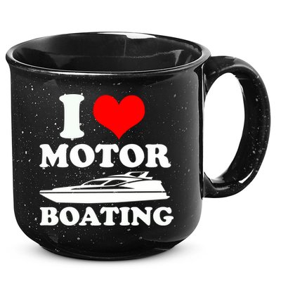 I Love Motor Boating Funny Boater 15oz Campfire Ceramic Mug