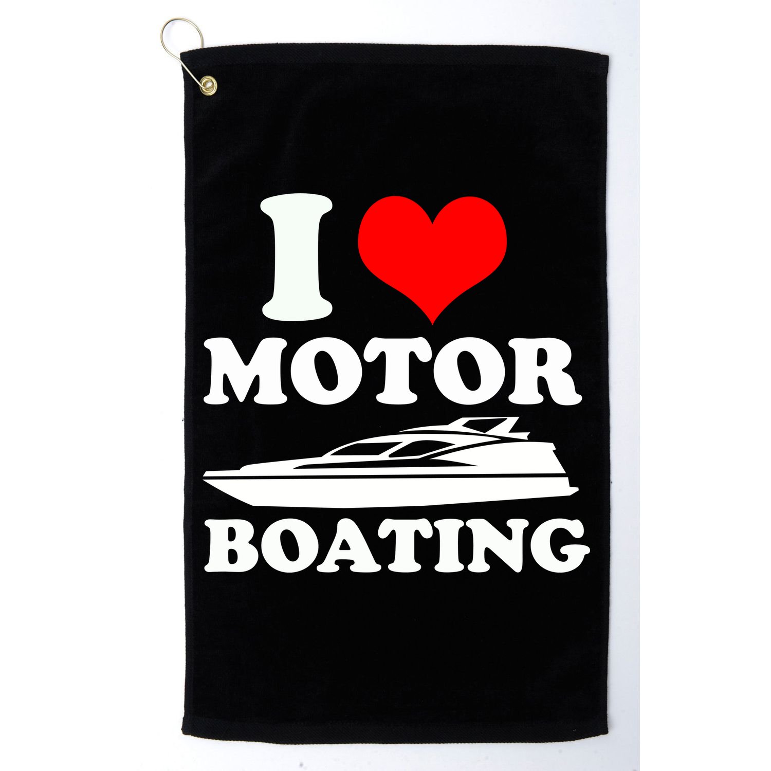 I Love Motor Boating Funny Boater Golf Towel