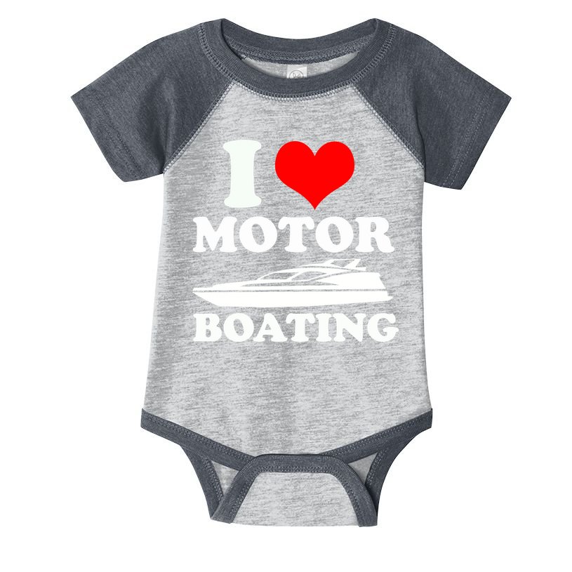 I Love Motor Boating Funny Boater Infant Baby Jersey Bodysuit
