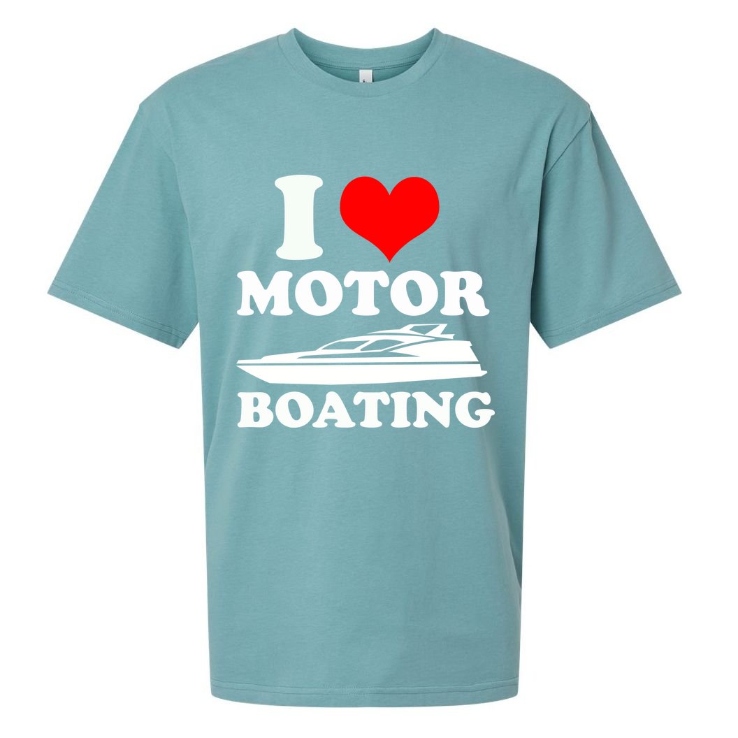 I Love Motor Boating Funny Boater Sueded Cloud Jersey T-Shirt