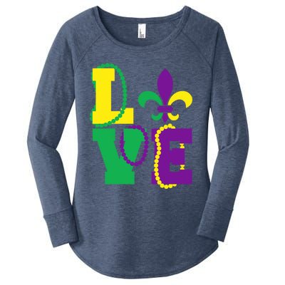 I Love Mardi Gras Tee Mardi Gras Mask Party Costume Great Gift Women's Perfect Tri Tunic Long Sleeve Shirt