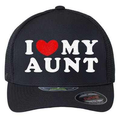 I Love My Aunt I Heart My Aunt Flexfit Unipanel Trucker Cap