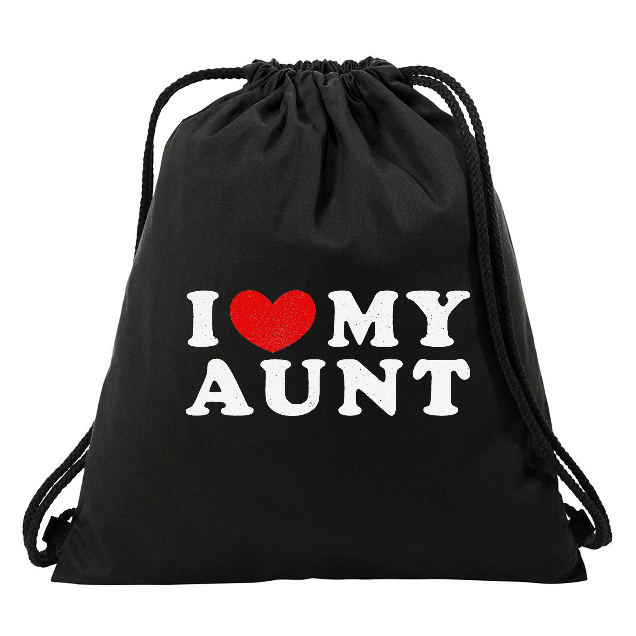 I Love My Aunt I Heart My Aunt Drawstring Bag