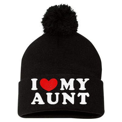 I Love My Aunt I Heart My Aunt Pom Pom 12in Knit Beanie