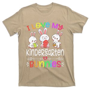 I Love My Kindergarten Bunnies Teacher Easter Day Bunny Egg T-Shirt