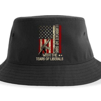 I Lubricate My Guns With The Tears Of Liberals US Flag Sustainable Bucket Hat