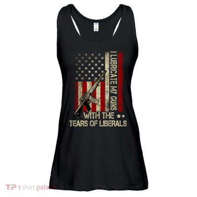 I Lubricate My Guns With The Tears Of Liberals US Flag Ladies Essential Flowy Tank