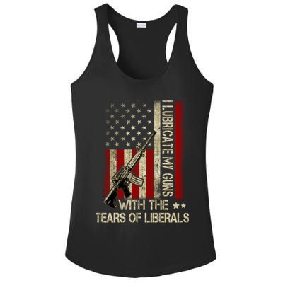 I Lubricate My Guns With The Tears Of Liberals US Flag Ladies PosiCharge Competitor Racerback Tank