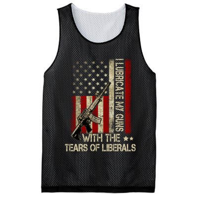 I Lubricate My Guns With The Tears Of Liberals US Flag Mesh Reversible Basketball Jersey Tank