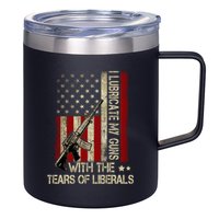 I Lubricate My Guns With The Tears Of Liberals US Flag 12oz Stainless Steel Coffee Mug