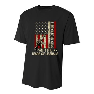 I Lubricate My Guns With The Tears Of Liberals US Flag Youth Performance Sprint T-Shirt