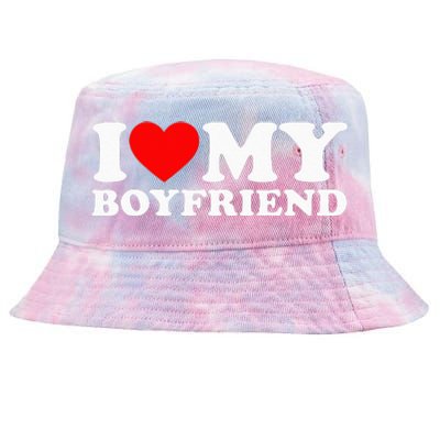 I Love My Boyfriend I Heart My Boyfriend Tie-Dyed Bucket Hat