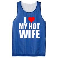 I Love My Hot Wife Love Moms Red Heart Wife Funny Husband Cute Gift Mesh Reversible Basketball Jersey Tank