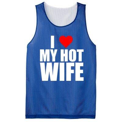 I Love My Hot Wife Love Moms Red Heart Wife Funny Husband Cute Gift Mesh Reversible Basketball Jersey Tank