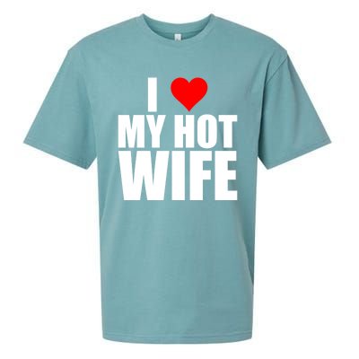 I Love My Hot Wife Love Moms Red Heart Wife Funny Husband Cute Gift Sueded Cloud Jersey T-Shirt