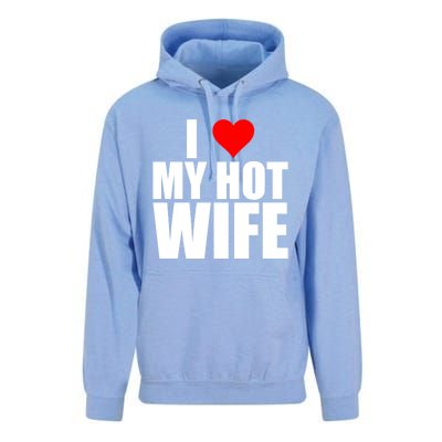 I Love My Hot Wife Love Moms Red Heart Wife Funny Husband Cute Gift Unisex Surf Hoodie