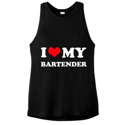 I Love My Bartender, I Heart My Bartender Ladies PosiCharge Tri-Blend Wicking Tank
