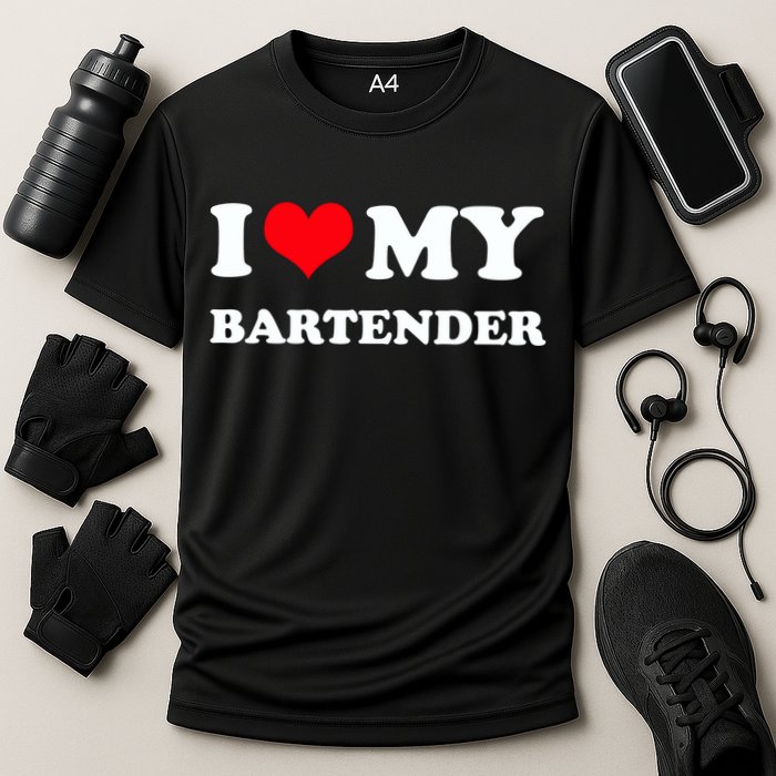 I Love My Bartender, I Heart My Bartender Cooling Performance Crew T-Shirt