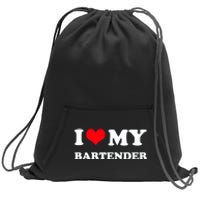 I Love My Bartender, I Heart My Bartender Sweatshirt Cinch Pack Bag