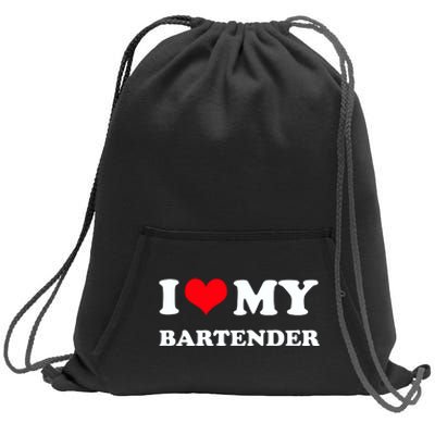 I Love My Bartender, I Heart My Bartender Sweatshirt Cinch Pack Bag