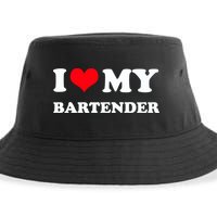 I Love My Bartender, I Heart My Bartender Sustainable Bucket Hat