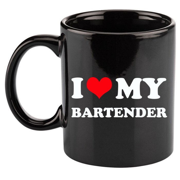 I Love My Bartender, I Heart My Bartender 11oz C Handle Ceramic Mug