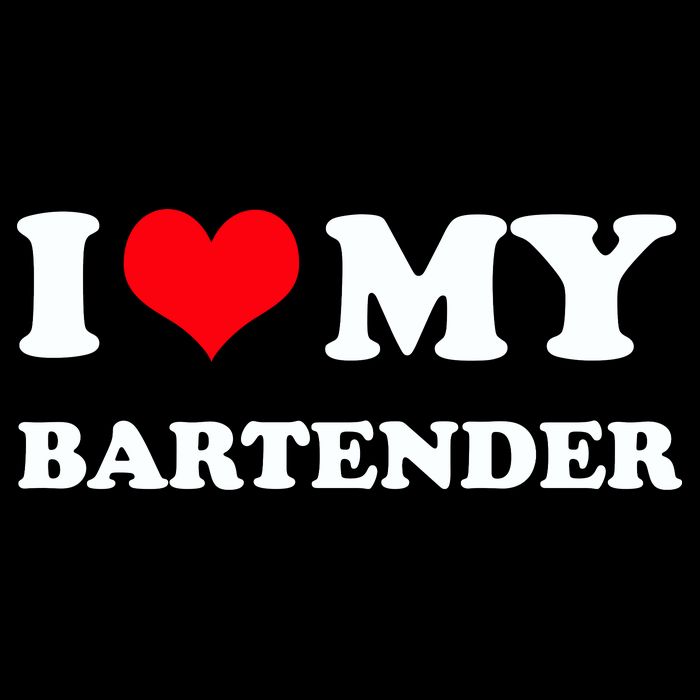 I Love My Bartender, I Heart My Bartender Cropped Pullover Crew