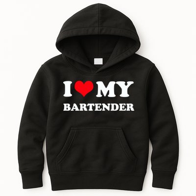 I Love My Bartender, I Heart My Bartender Kids Hoodie