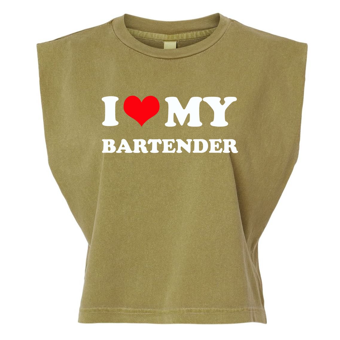 I Love My Bartender, I Heart My Bartender Garment-Dyed Women's Muscle Tee