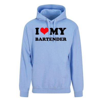 I Love My Bartender, I Heart My Bartender Unisex Surf Hoodie