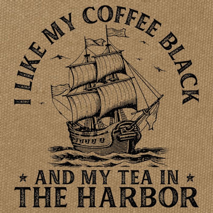 I Like My Coffee Black And My Tea In The Harbor Usa History Cotton Canvas Backpack