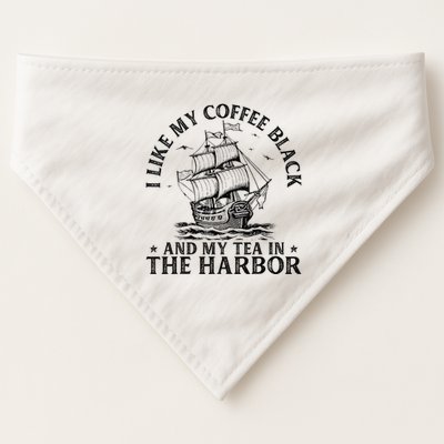 I Like My Coffee Black And My Tea In The Harbor Usa History USA-Made Doggie Bandana