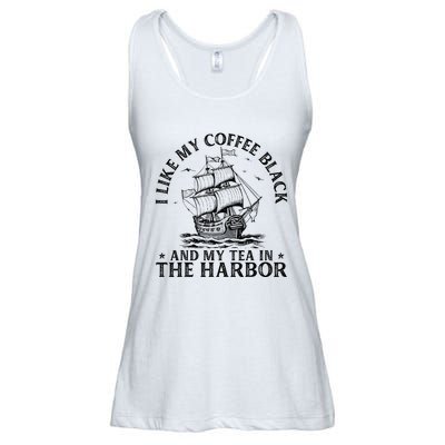 I Like My Coffee Black And My Tea In The Harbor Usa History Ladies Essential Flowy Tank