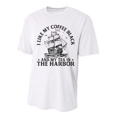 I Like My Coffee Black And My Tea In The Harbor Usa History Performance Sprint T-Shirt