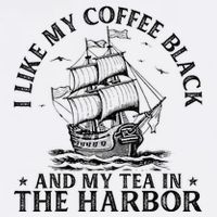 I Like My Coffee Black And My Tea In The Harbor Usa History Women's Crop Top Tee