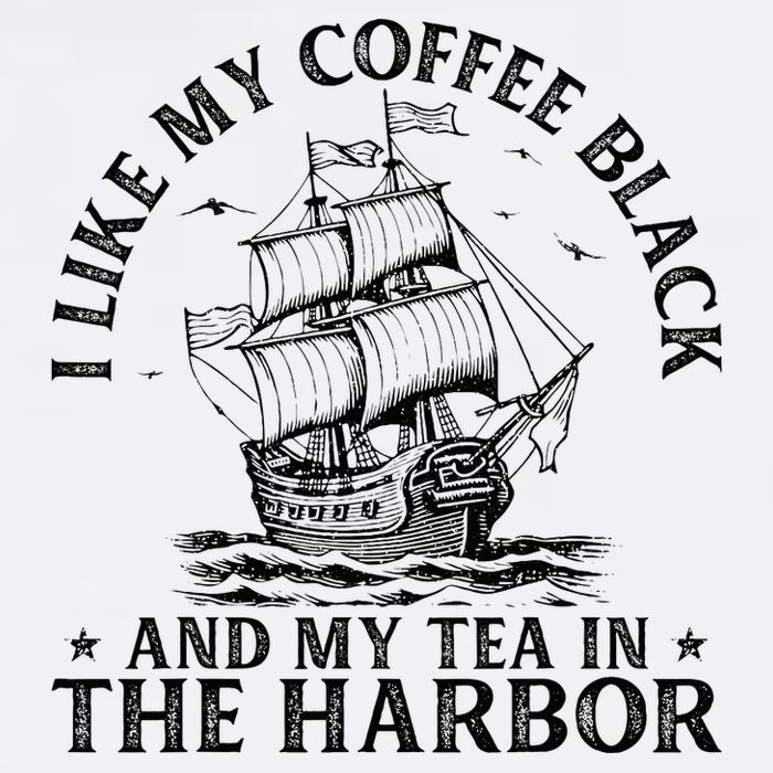 I Like My Coffee Black And My Tea In The Harbor Usa History Women's Crop Top Tee