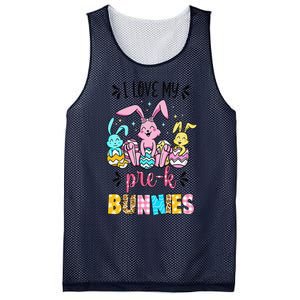 I Love My Pre K Bunnies Cute Teacher Easter Day Bunny Egg Mesh Reversible Basketball Jersey Tank