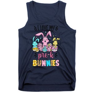 I Love My Pre K Bunnies Cute Teacher Easter Day Bunny Egg Tank Top