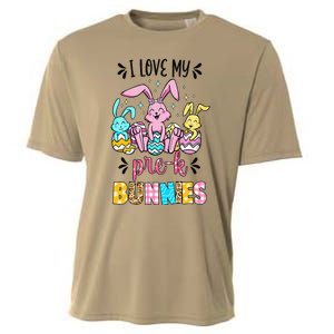 I Love My Pre K Bunnies Cute Teacher Easter Day Bunny Egg Cooling Performance Crew T-Shirt