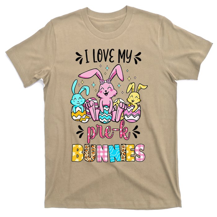 I Love My Pre K Bunnies Cute Teacher Easter Day Bunny Egg T-Shirt