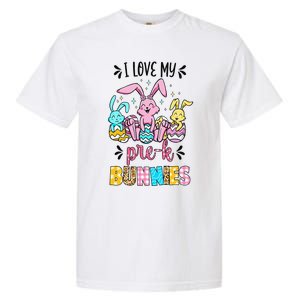 I Love My Pre K Bunnies Cute Teacher Easter Day Bunny Egg Garment-Dyed Heavyweight T-Shirt