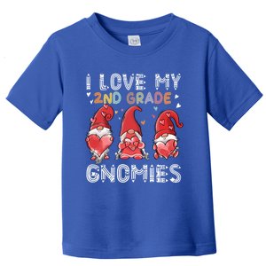 I Love My 2Nd Grade Gnomies Funny Valentine Heart Teacher Great Gift Toddler T-Shirt