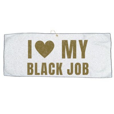 I Love My Black Job Large Microfiber Waffle Golf Towel