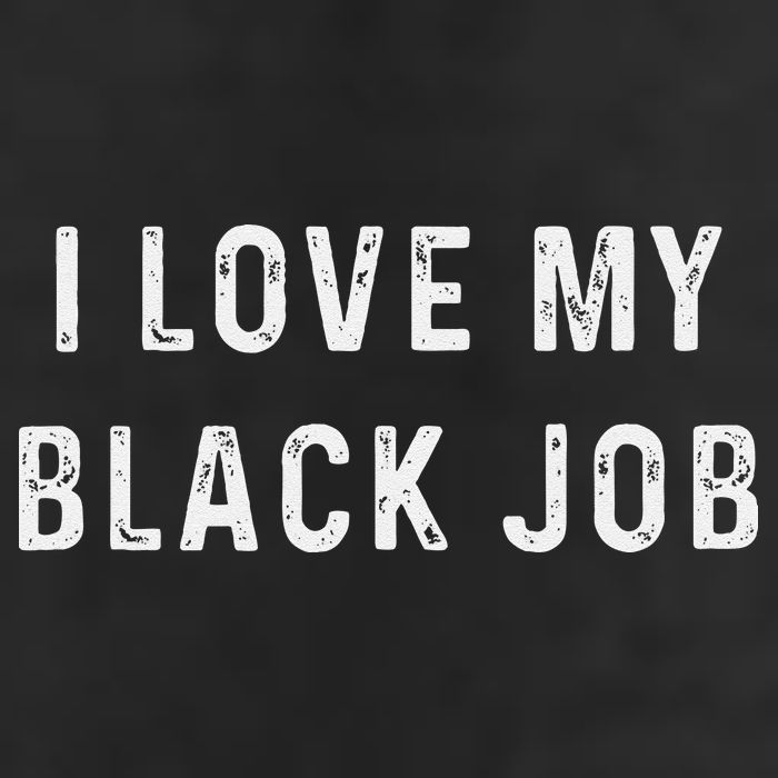 I Love My Black Job Heart Distressed 7 Panel Mesh Trucker Snapback Hat