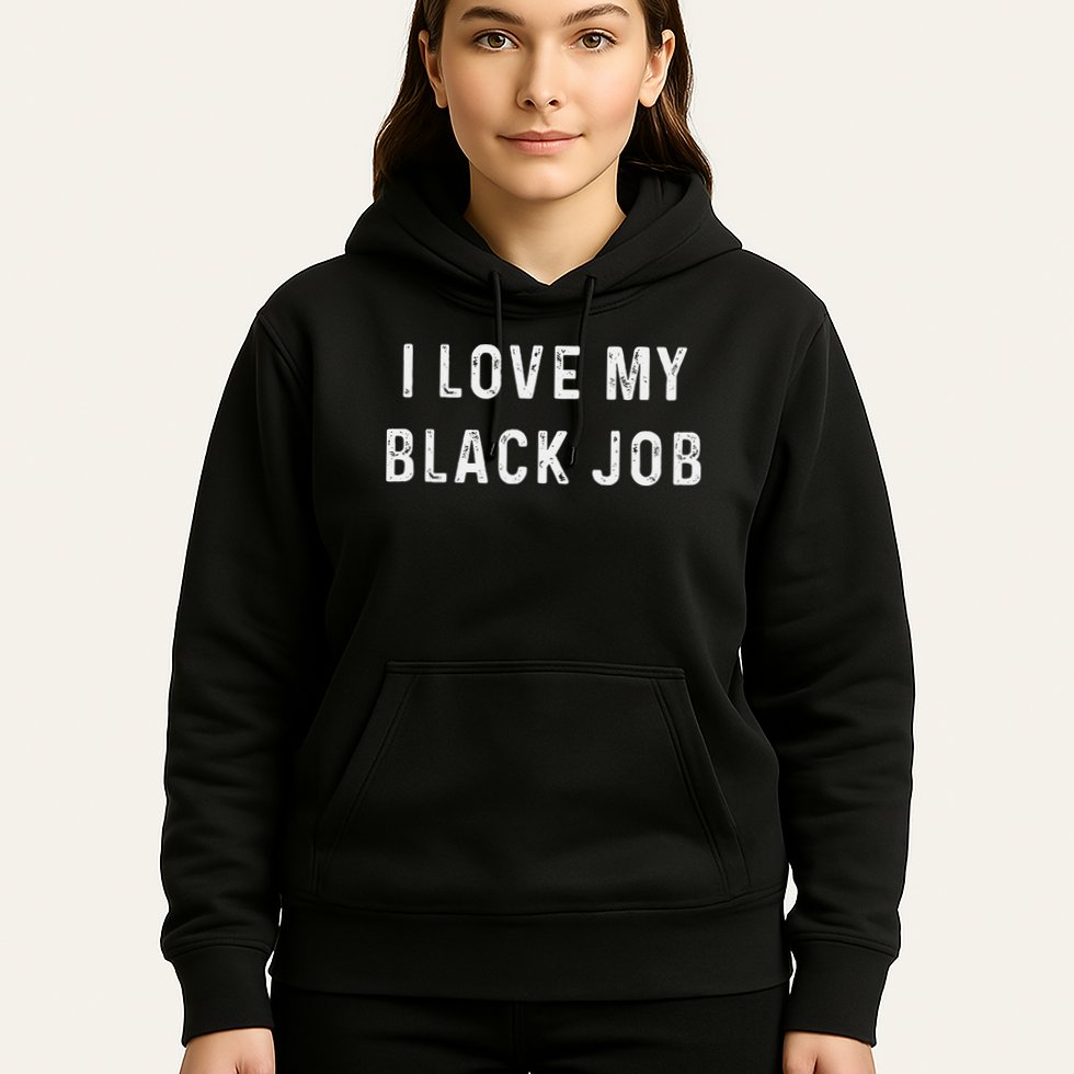 I Love My Black Job Heart Distressed Hoodie