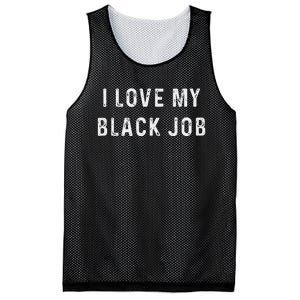 I Love My Black Job Heart Distressed Mesh Reversible Basketball Jersey Tank