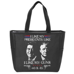 I Like My Presidents Like I Like My Guns 40 45 Zip Tote Bag